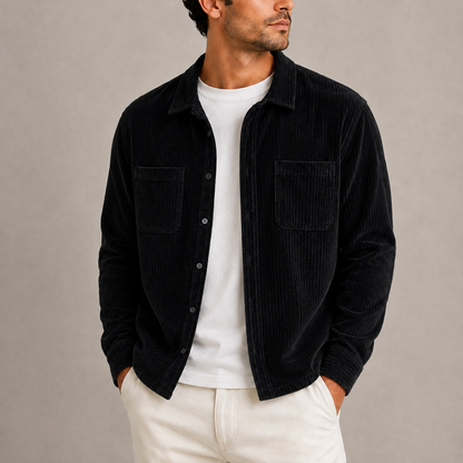Herren Corduroy Overshirt Jacke – Langarm Button-Up RivaSylt