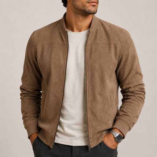 Herren Wildleder Bomberjacke – Leichter Komfort & Zeitloser Alltagsstil RivaSylt