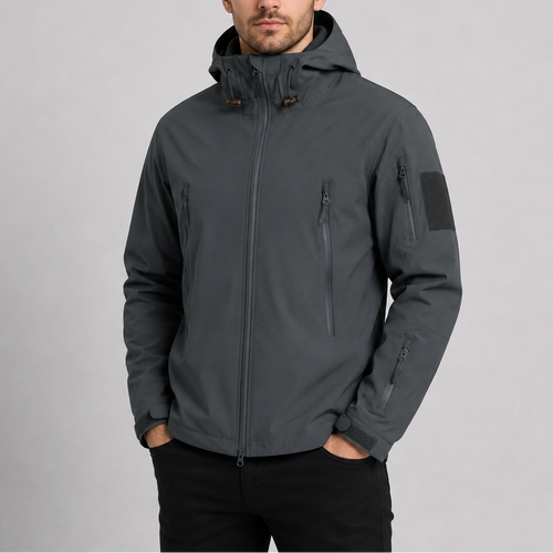 Herren Wasserdichte Taktische Jacke | Kapuzenwinddichter Outdoor Softshell-Mantel RivaSylt