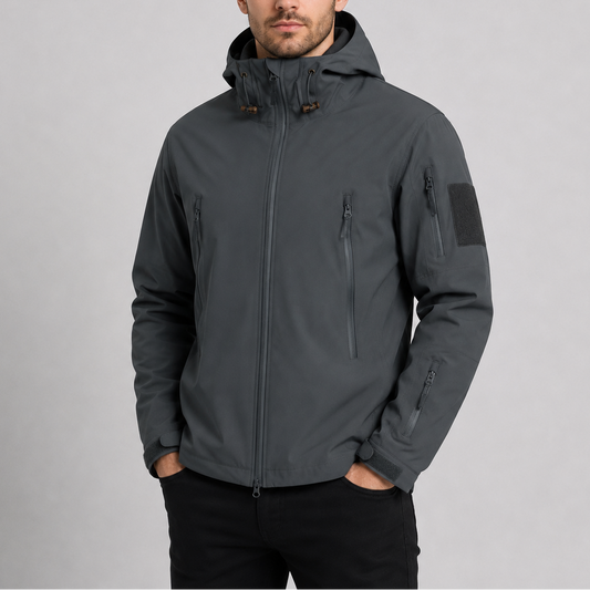 Herren Wasserdichte Taktische Jacke | Kapuzenwinddichter Outdoor Softshell-Mantel RivaSylt