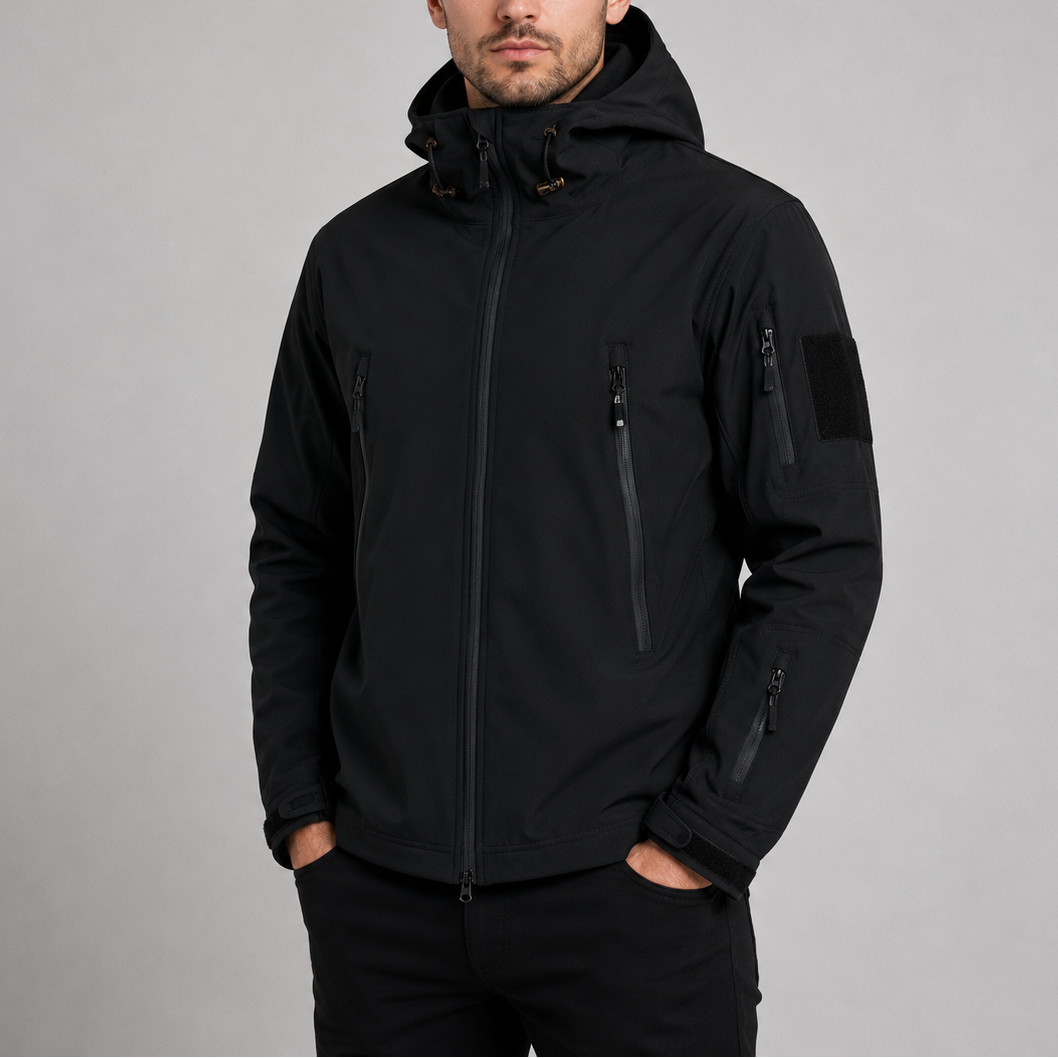 Herren Wasserdichte Taktische Jacke | Kapuzenwinddichter Outdoor Softshell-Mantel RivaSylt