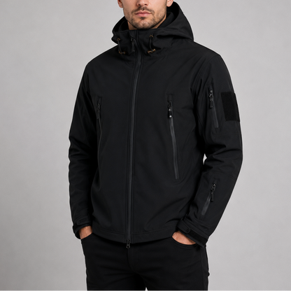 Herren Wasserdichte Taktische Jacke | Kapuzenwinddichter Outdoor Softshell-Mantel RivaSylt