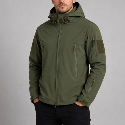 Herren Wasserdichte Taktische Jacke | Kapuzenwinddichter Outdoor Softshell-Mantel RivaSylt