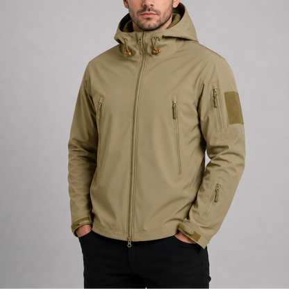 Herren Wasserdichte Taktische Jacke | Kapuzenwinddichter Outdoor Softshell-Mantel RivaSylt