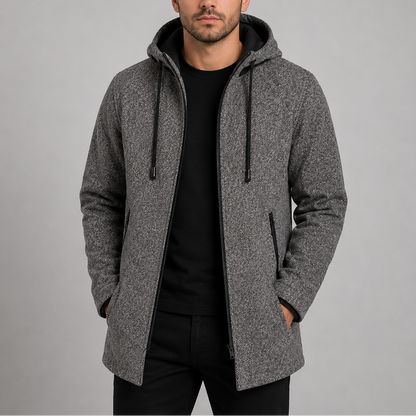 Herren Freizeit-Langmantel | Kapuzen-Reißverschlussjacke für den Außenbereich RivaSylt