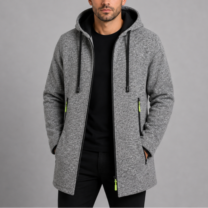 Herren Freizeit-Langmantel | Kapuzen-Reißverschlussjacke für den Außenbereich RivaSylt