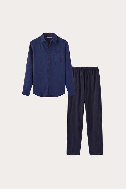 Bellagio Leinen Set Langarm Navy Maja