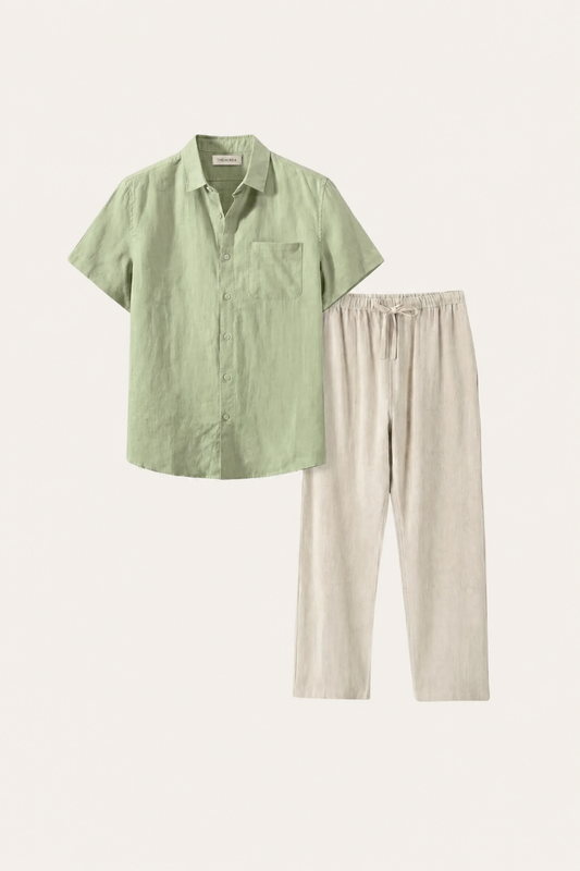Trento Leinen Set Mintgrün/Beige Maja