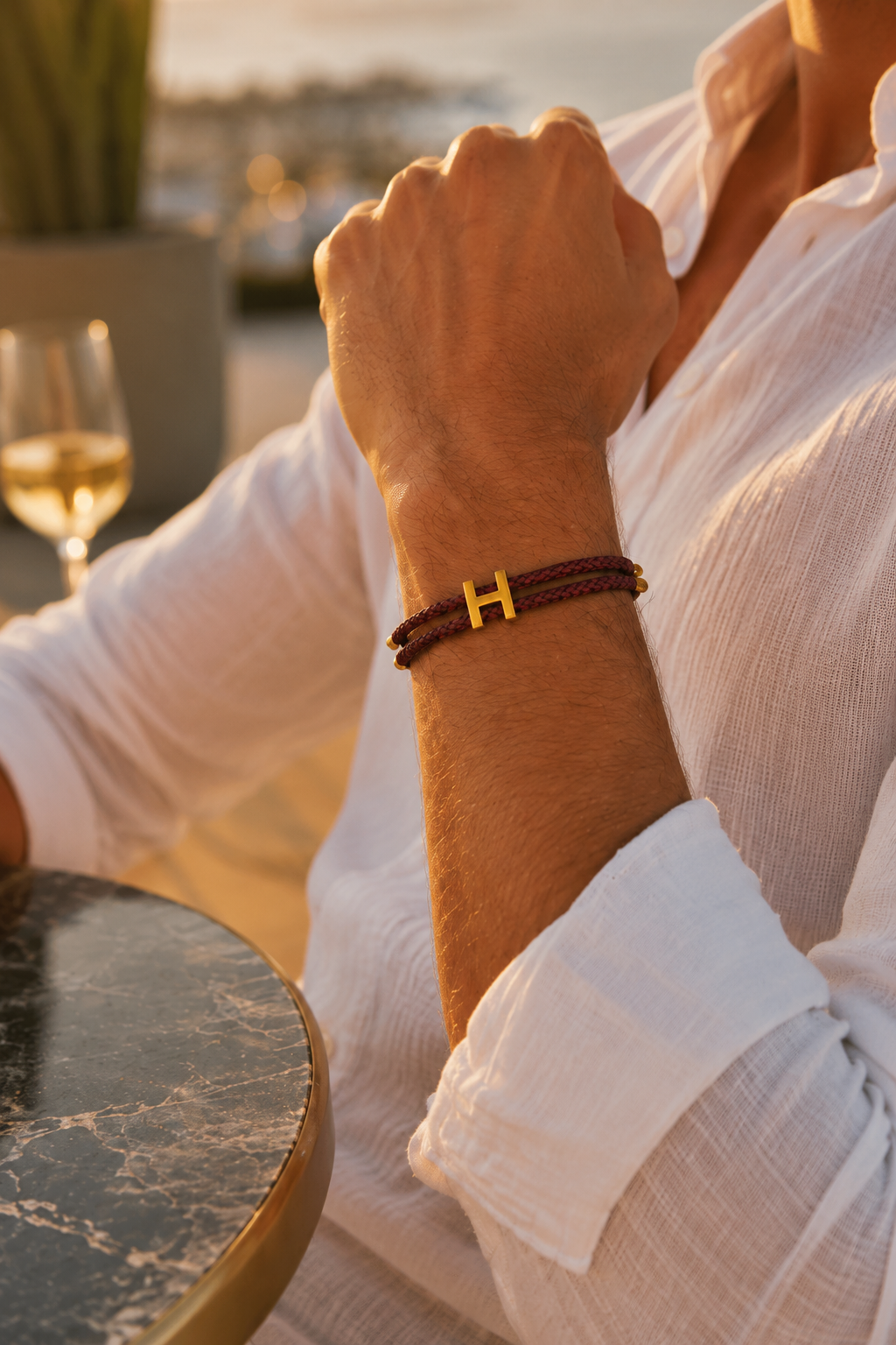 RivaSylt Armband Burgunder/Gold Maja