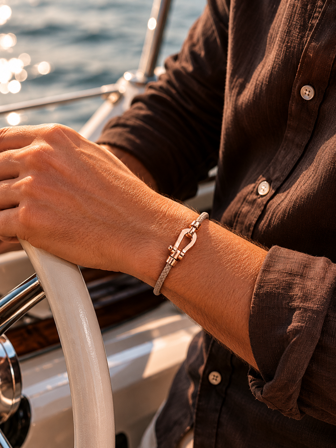 Aurelio Armband Hellbraun / Roségold Maja