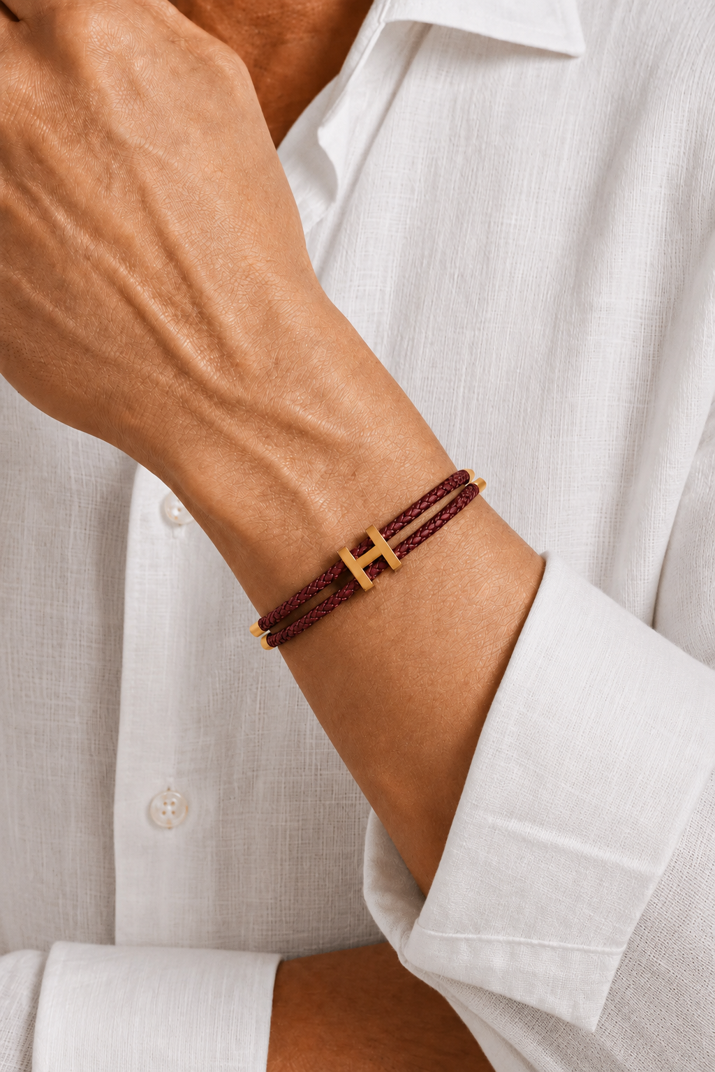 RivaSylt Armband Burgunder/Gold Maja