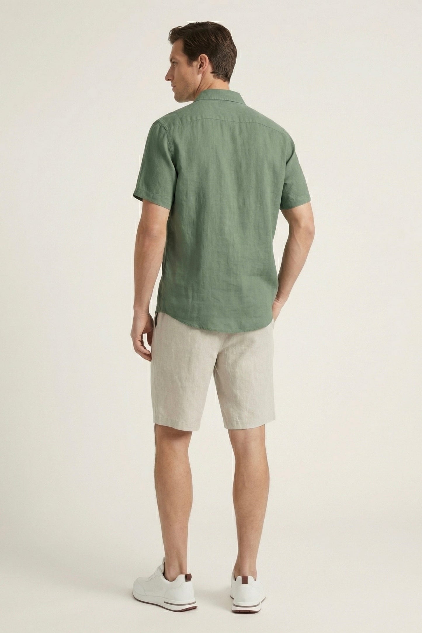 Verona Leinenhemd & Shorts Grün/Beige Maja