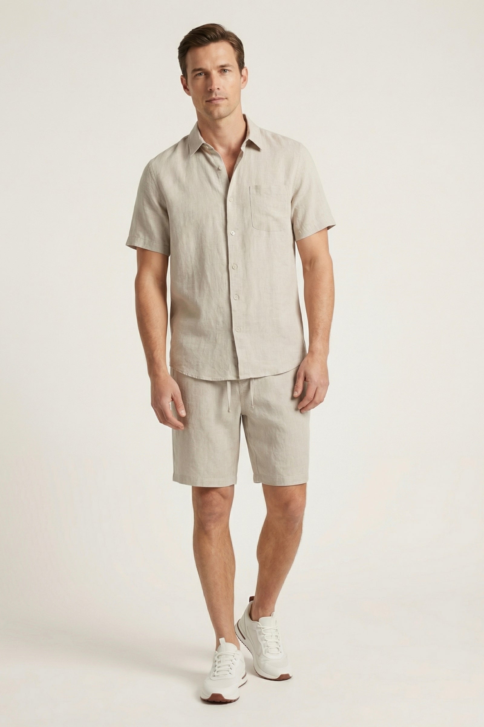 Verona Leinenhemd & Shorts Beige Maja