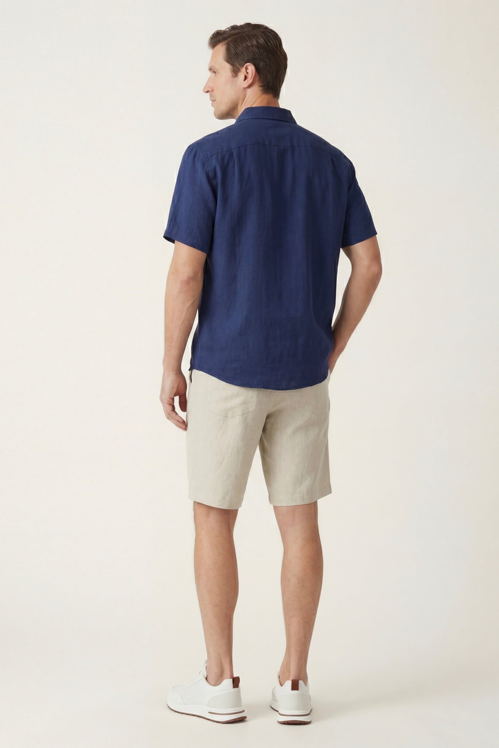 Verona Leinenhemd & Shorts Navy/Beige Maja