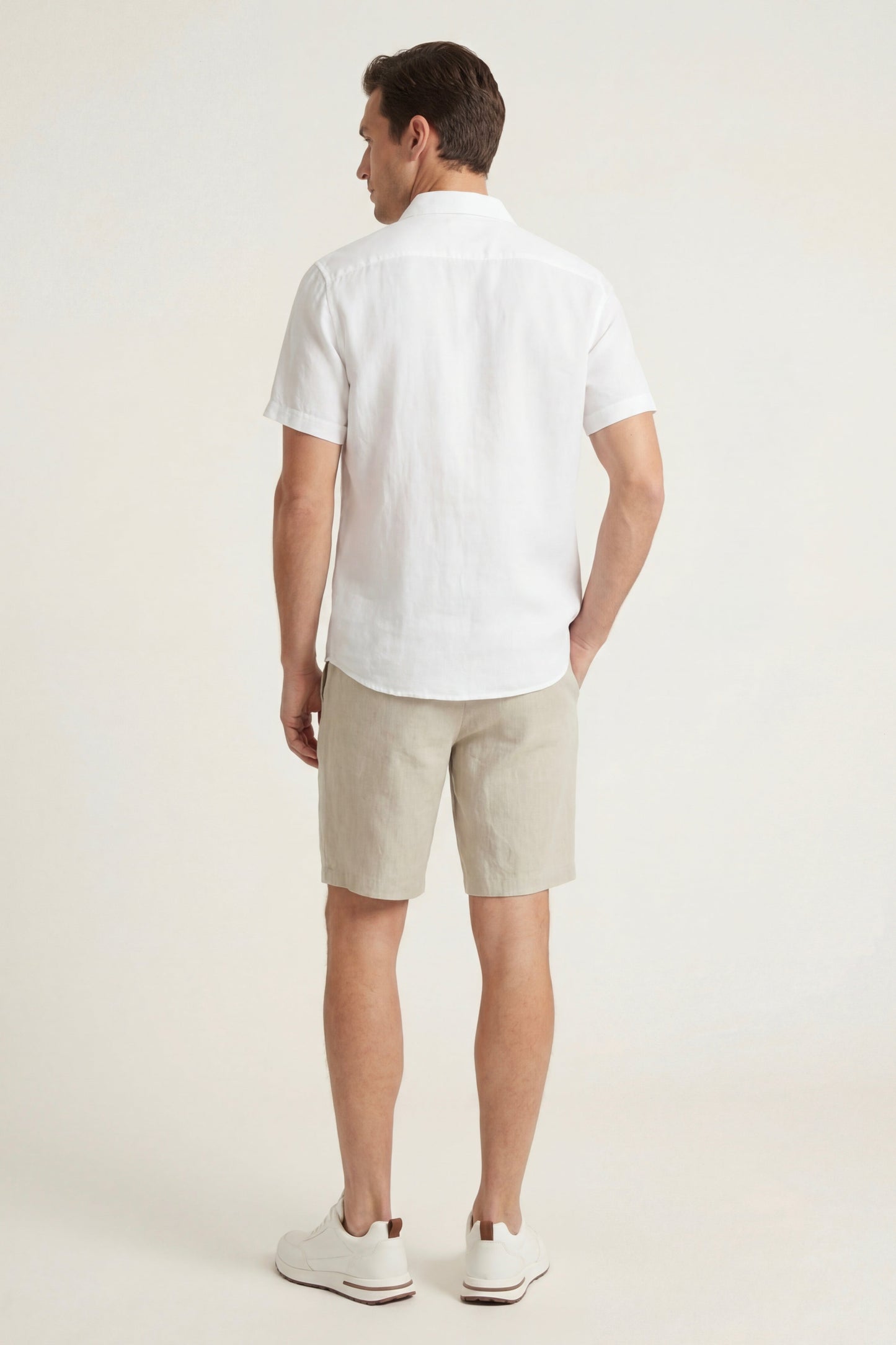 Verona Leinenhemd & Shorts Weiß/Beige Maja