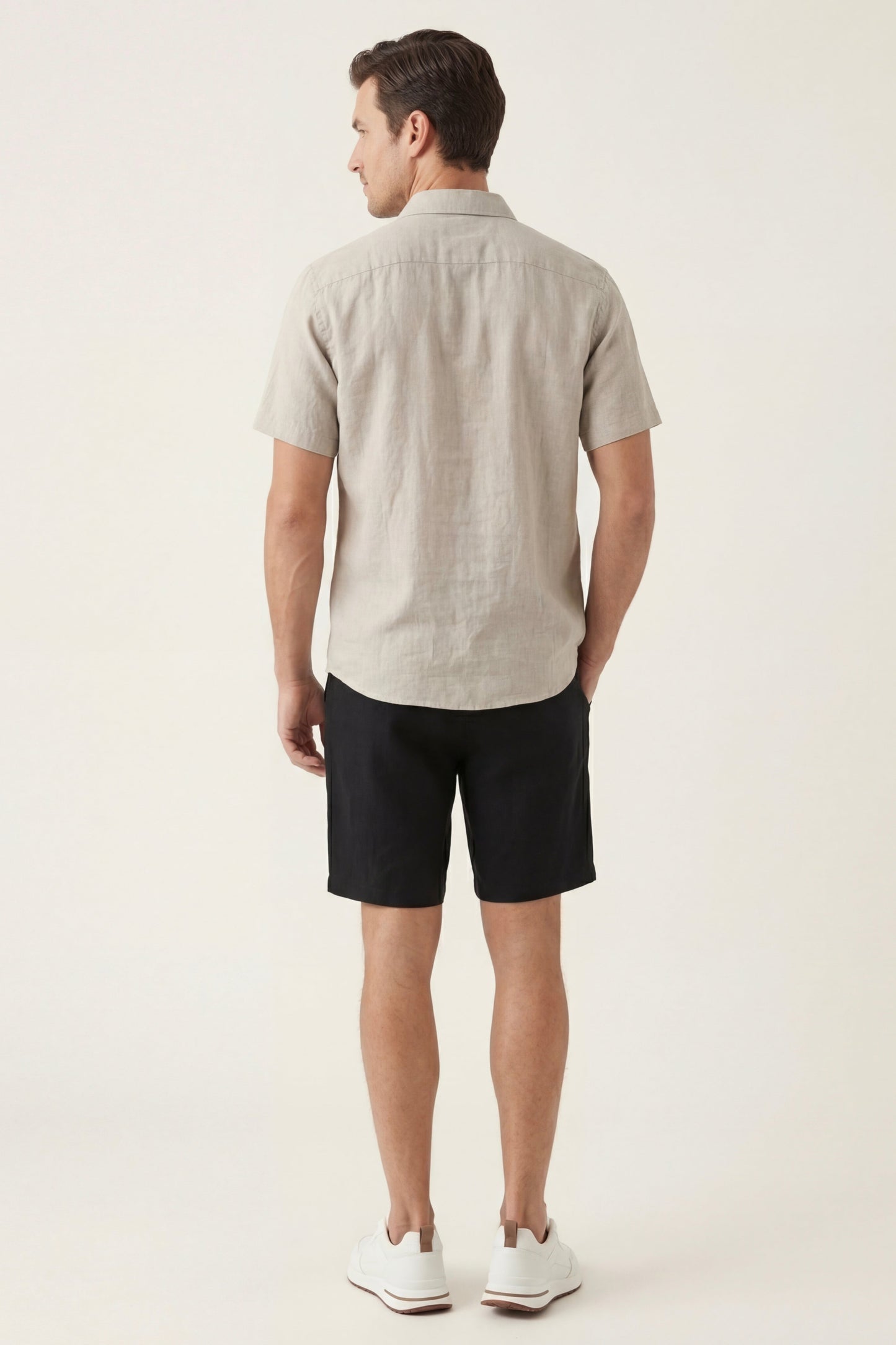 Verona Leinenhemd & Shorts Beige/Schwarz Maja