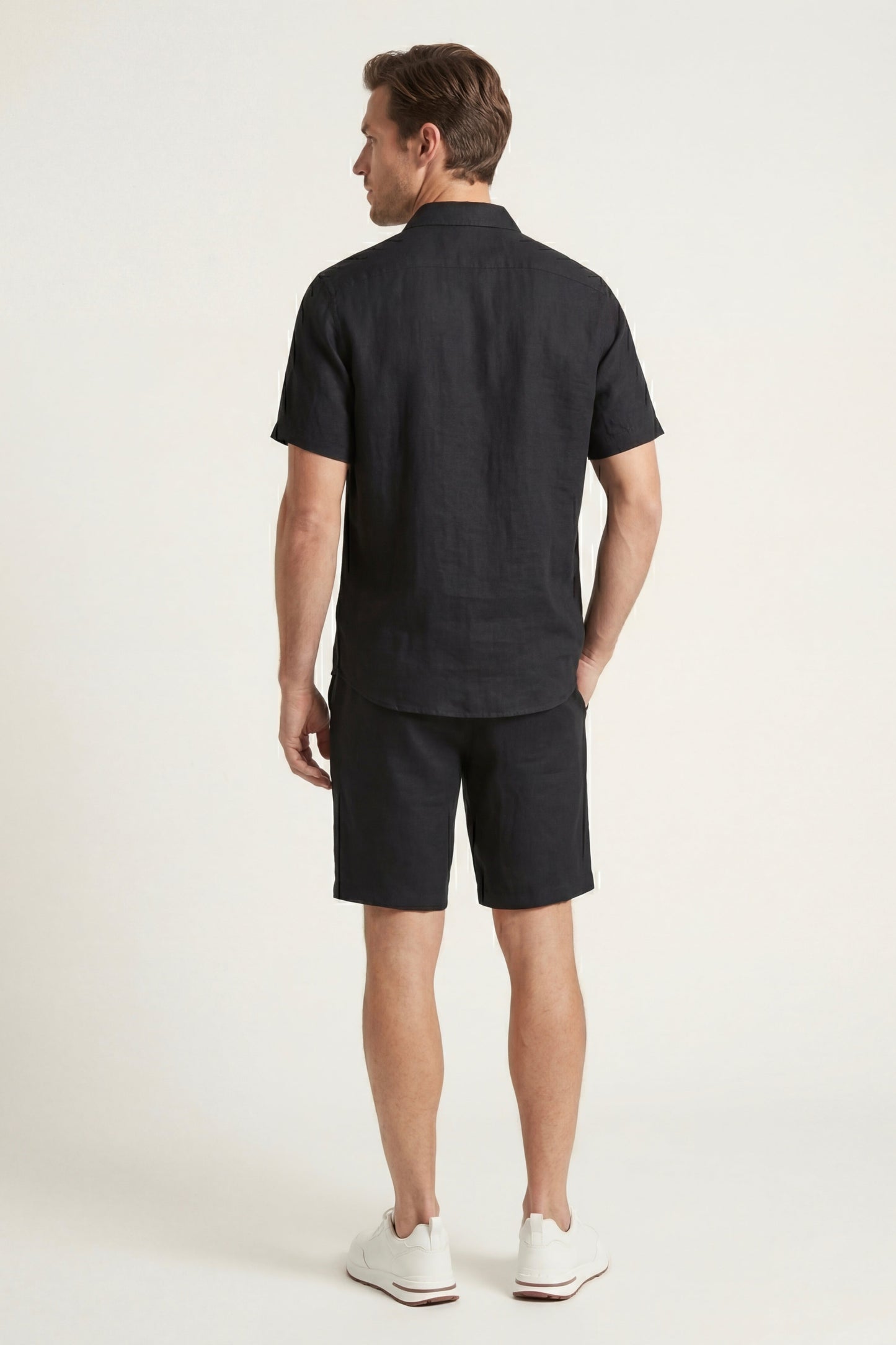 Verona Leinenhemd & Shorts Schwarz Maja
