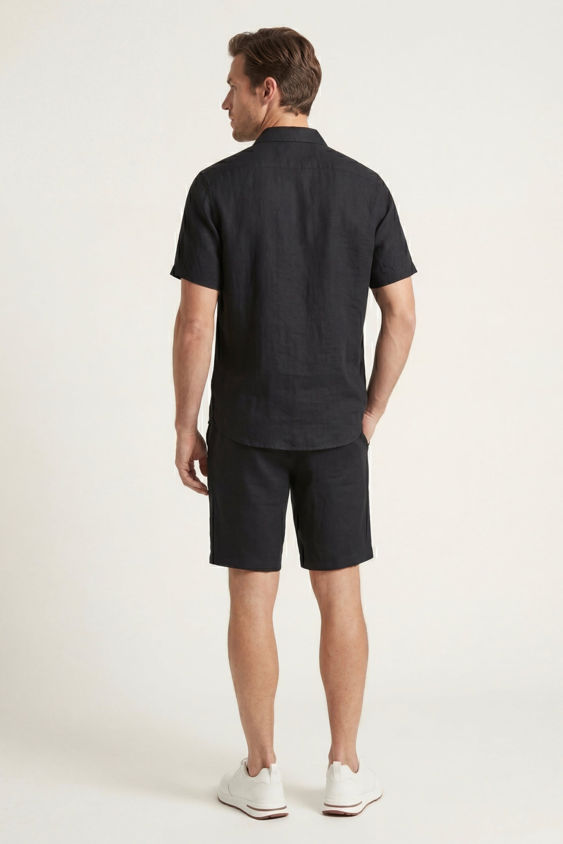 Verona Leinenhemd & Shorts Schwarz Maja