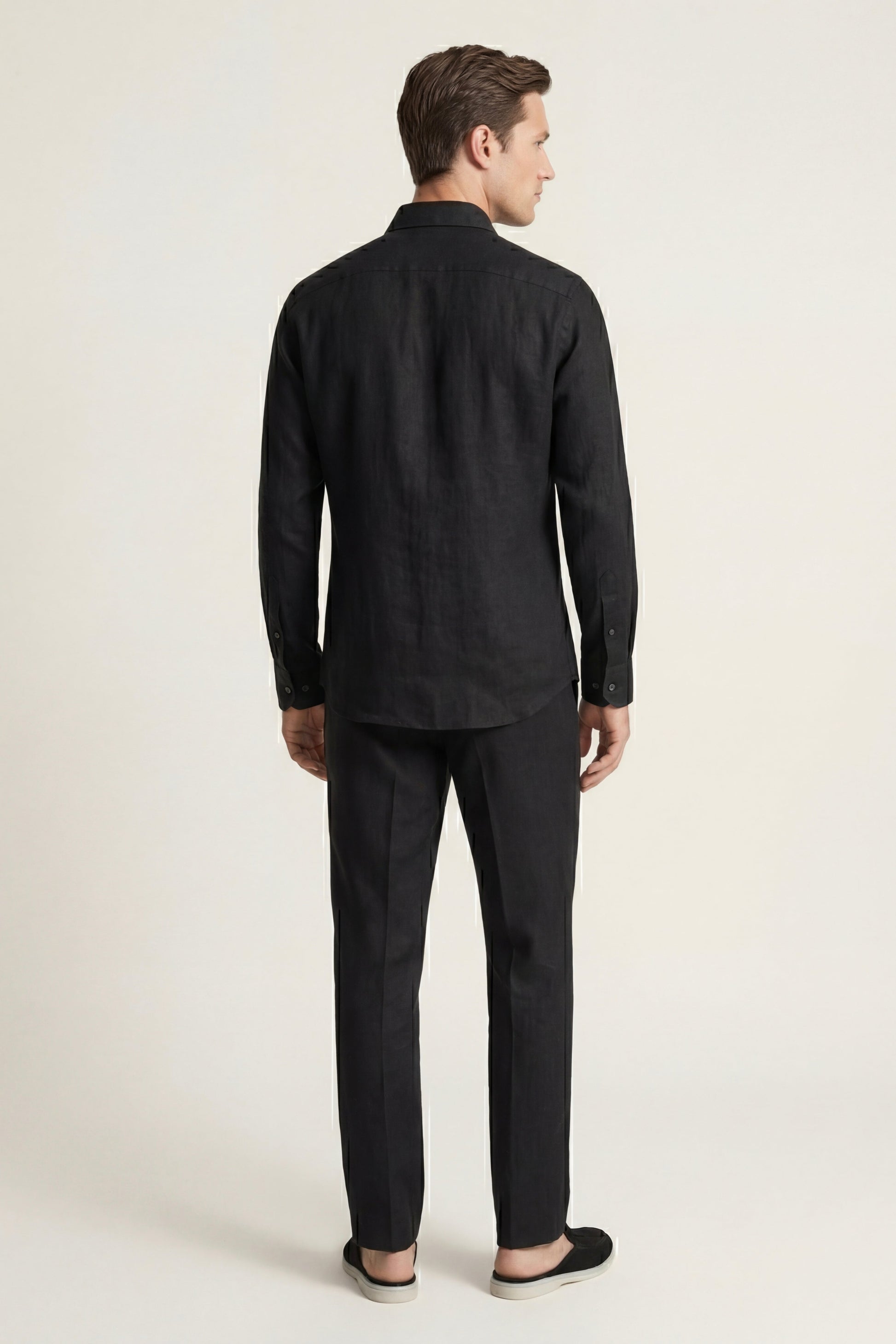Pisa Leinen Set Langarm Schwarz/Schwarz Maja