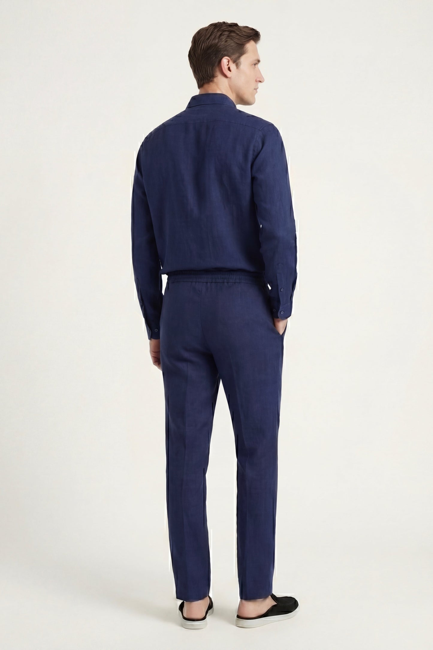 Bellagio Leinen Set Langarm Navy Maja