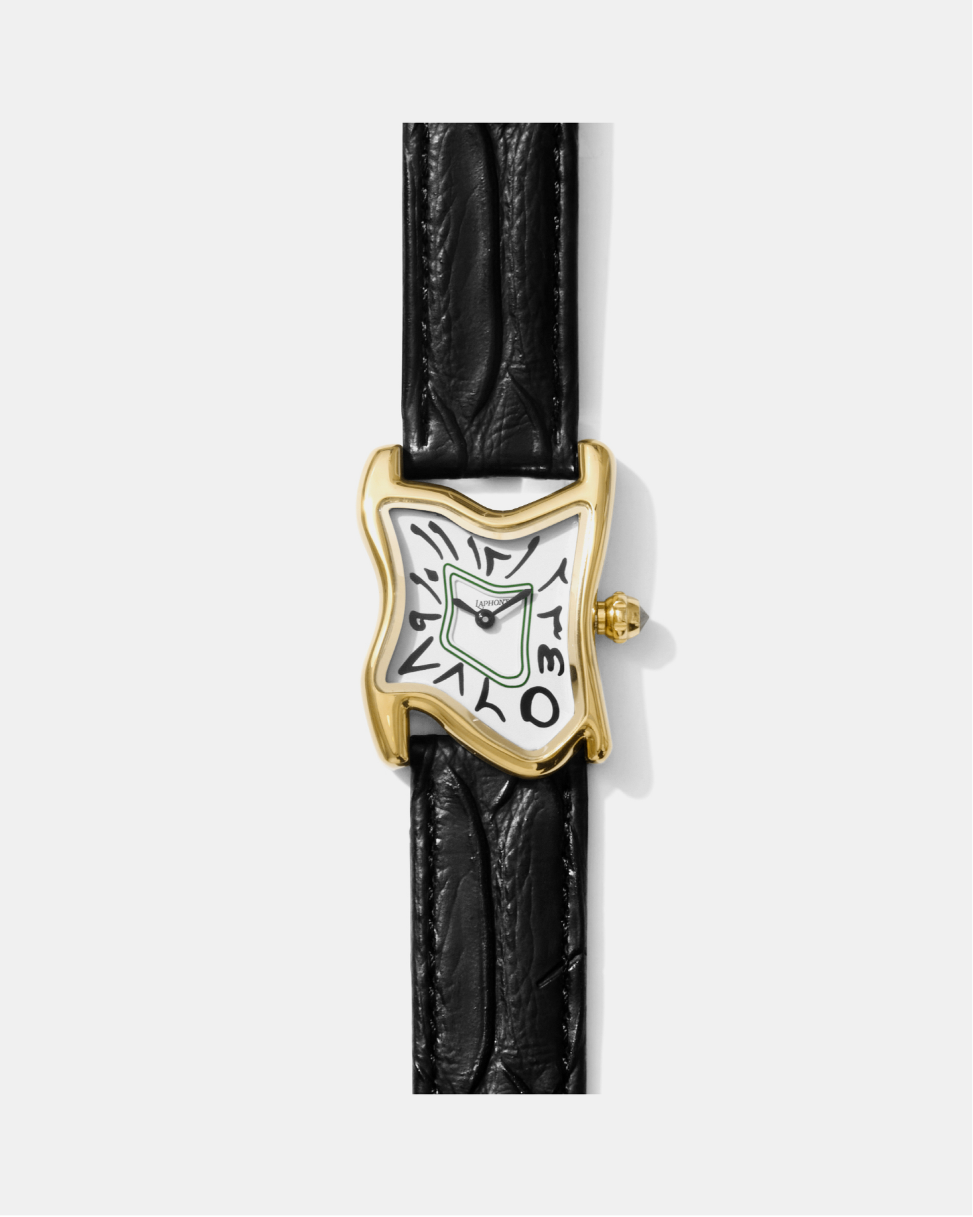 Quadratische Schmelz-Uhr Klein Gold Maja