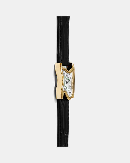 Quadratische Schmelz-Uhr Klein Gold Maja