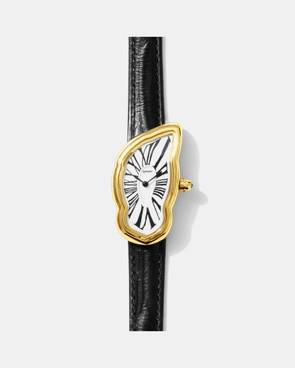 Schmelzende Uhr Groß Gold Maja