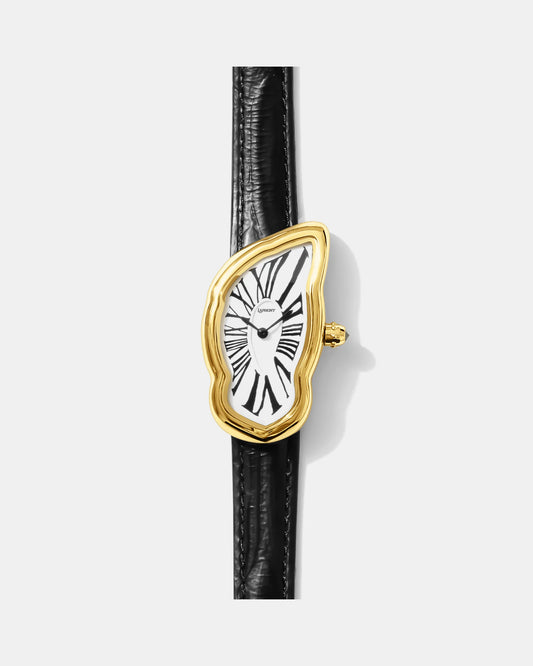 Schmelzende Uhr Groß Gold Maja