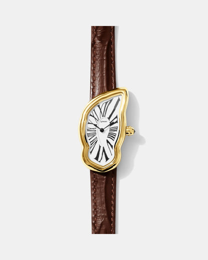 Schmelzende Uhr Groß Gold Maja