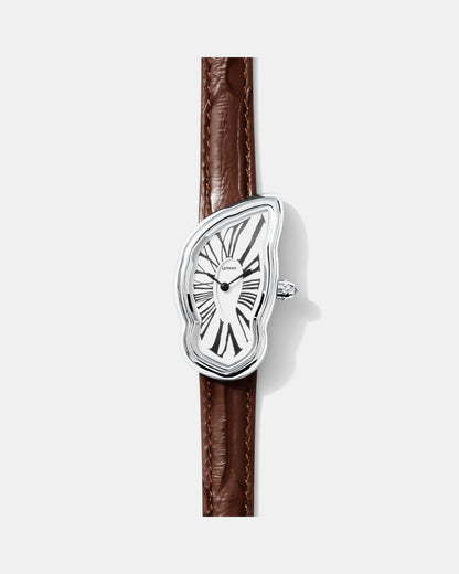 Schmelzende Uhr Groß Silber Maja