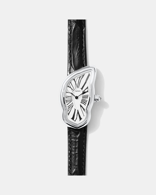 Schmelzende Uhr Groß Silber Maja