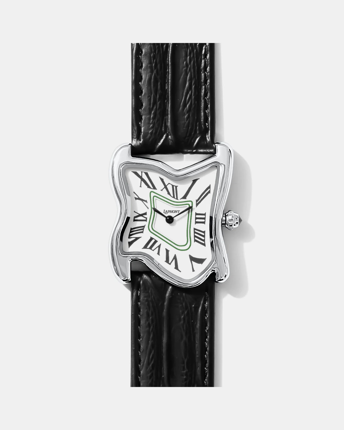Quadratische Schmelz-Uhr Groß Silber Maja
