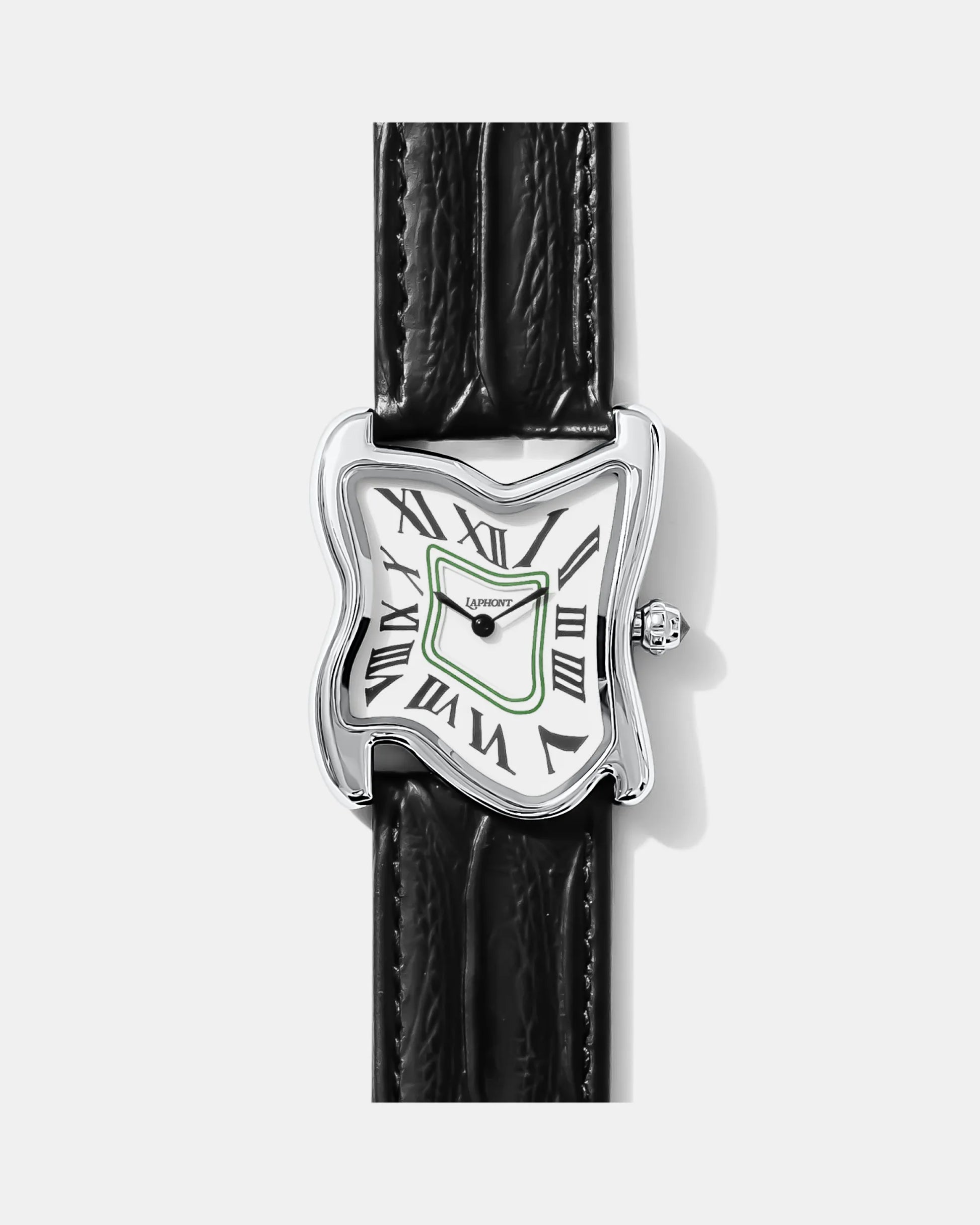 Quadratische Schmelz-Uhr Groß Silber Maja