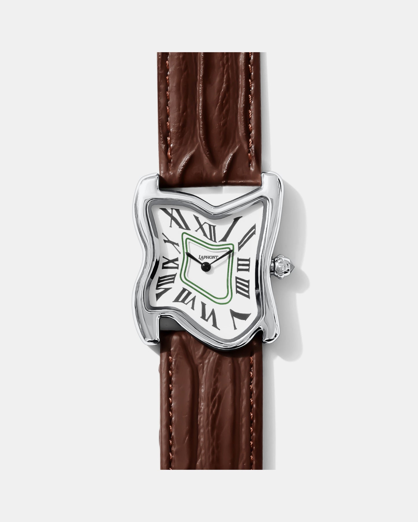 Quadratische Schmelz-Uhr Groß Silber Maja