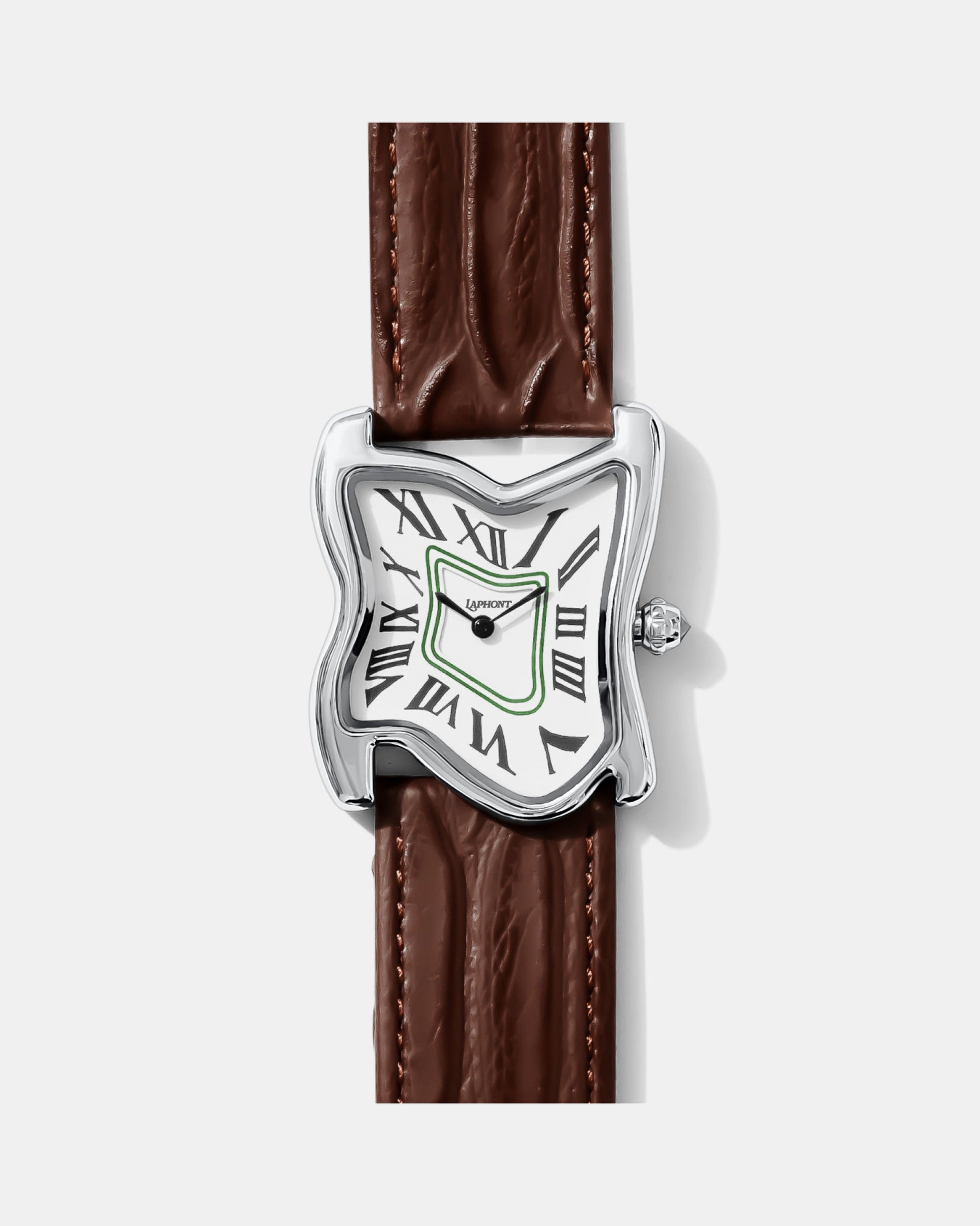 Quadratische Schmelz-Uhr Groß Silber Maja