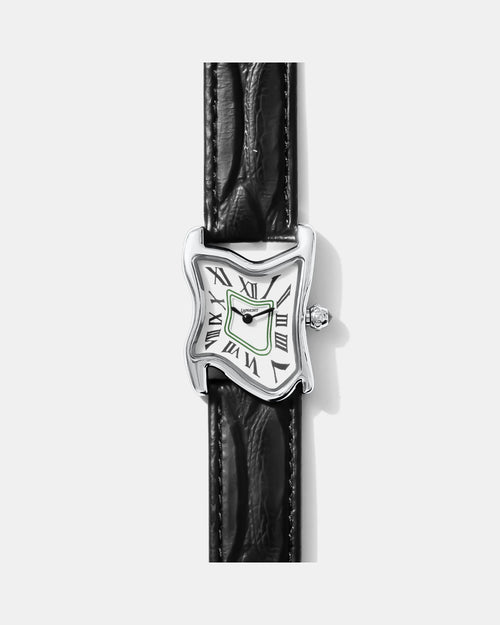 Quadratische Schmelz-Uhr Klein Silber Maja