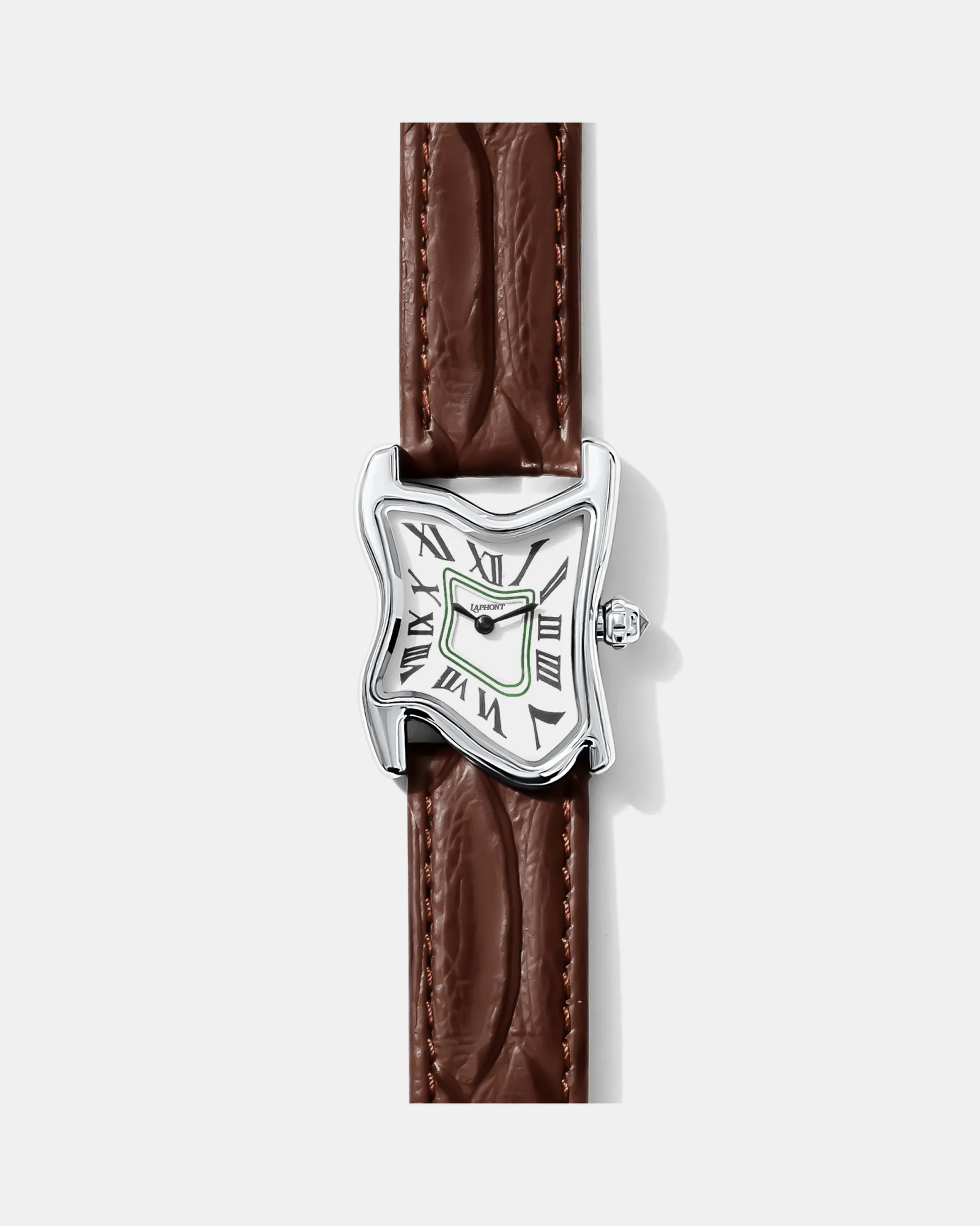 Quadratische Schmelz-Uhr Klein Silber Maja