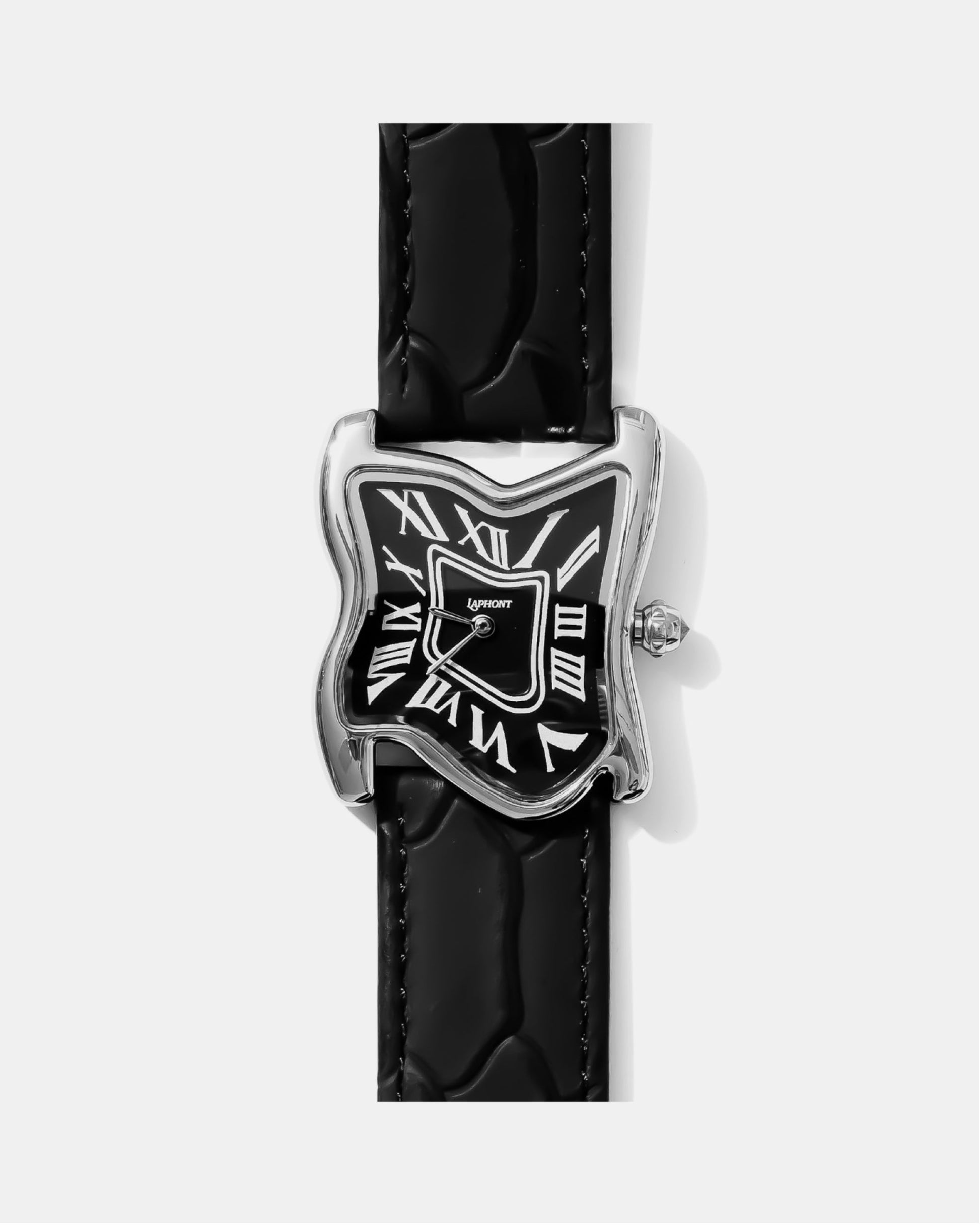 Quadratische Schmelz-Uhr Groß Silber Maja