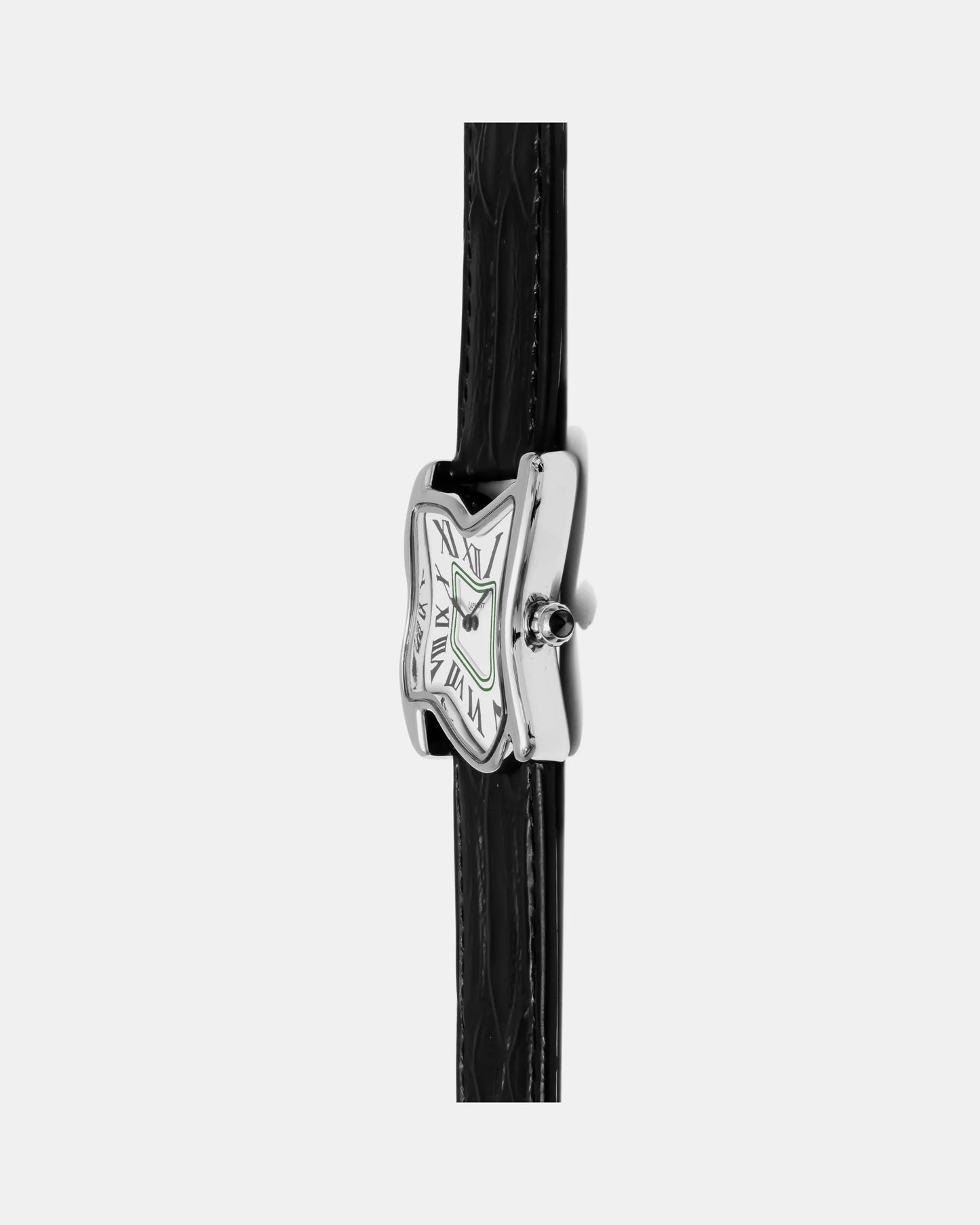 Quadratische Schmelz-Uhr Groß Silber Maja