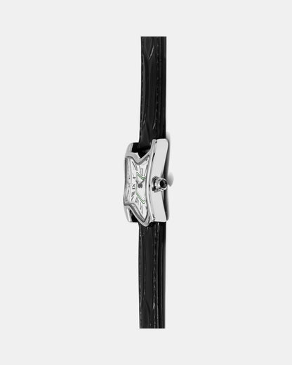 Quadratische Schmelz-Uhr Klein Silber Maja