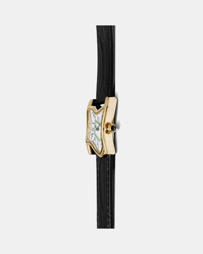 Quadratische Schmelz-Uhr Klein Gold Maja