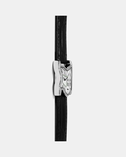 Quadratische Schmelz-Uhr Klein Silber Maja