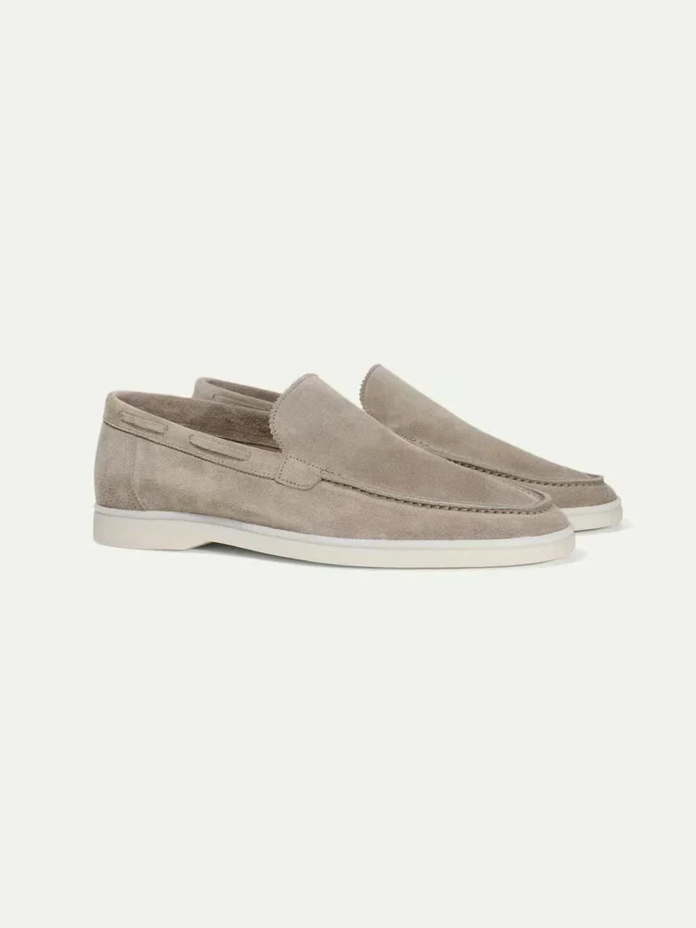 Klassischer Wildleder Slipper Hellgrau Maja
