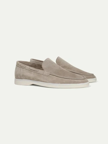 Klassischer Wildleder Slipper Hellgrau Maja