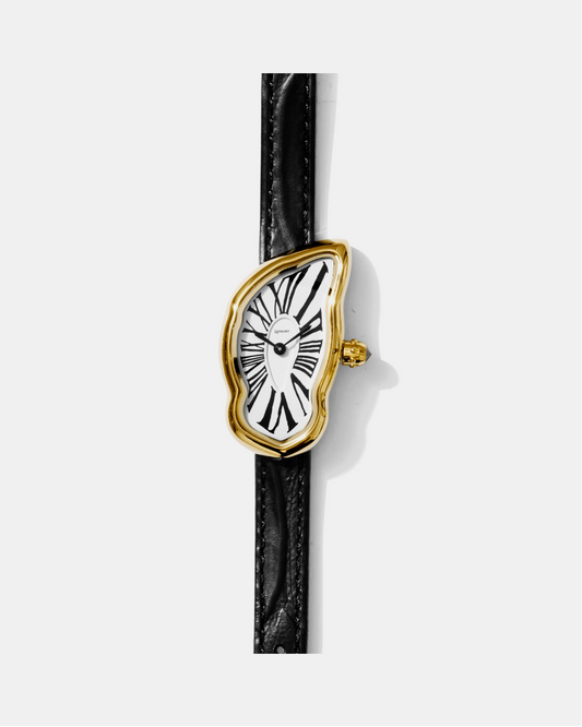 Schmelzende Uhr Klein Gold Maja