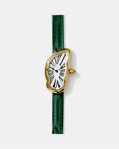 Schmelzende Uhr Klein Gold Maja
