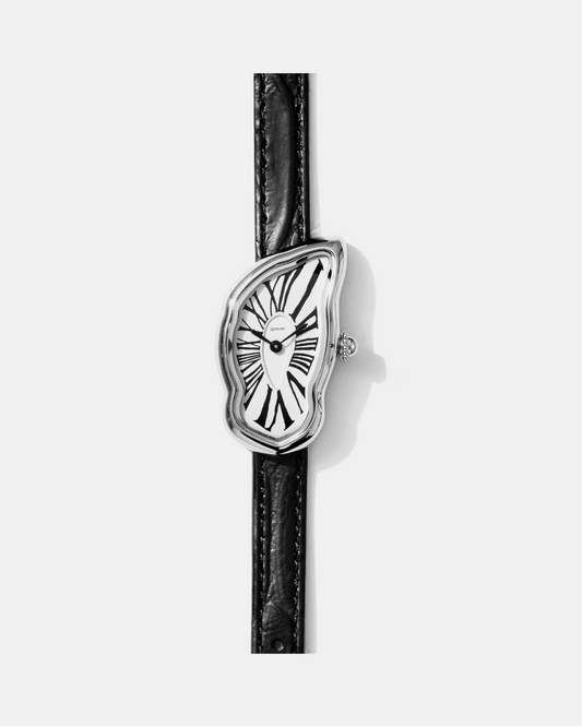 Schmelzende Uhr Klein Silber Maja