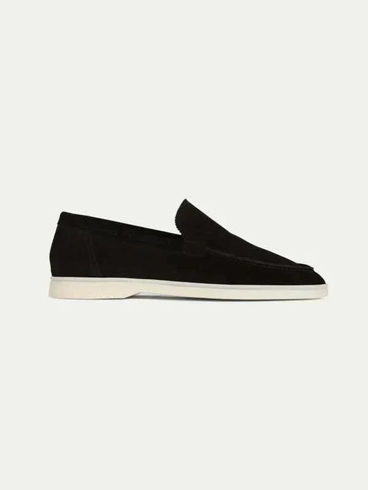 Klassischer Wildleder Slipper Schwarz Maja