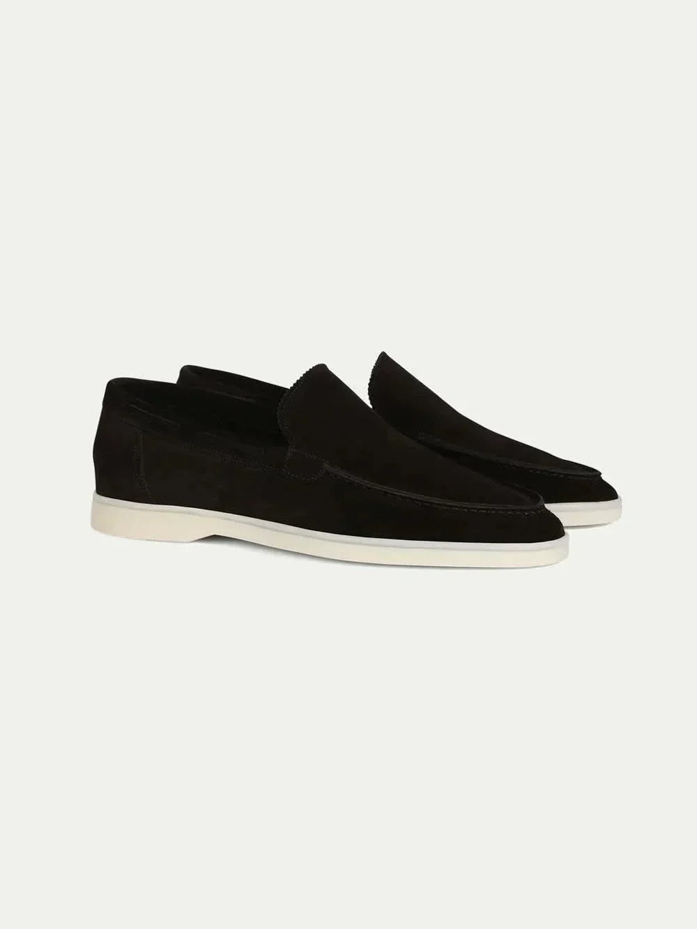 Klassischer Wildleder Slipper Schwarz Maja