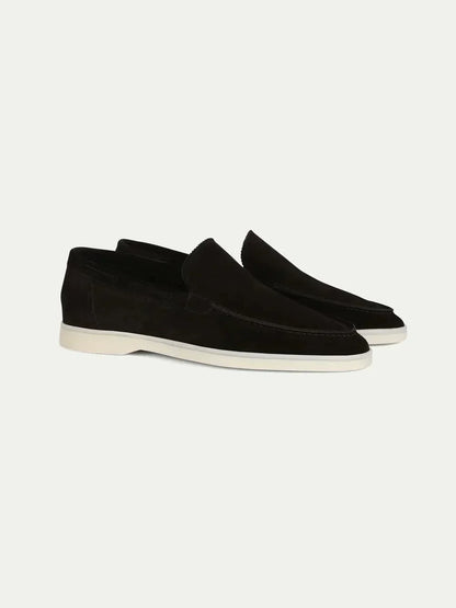 Klassischer Wildleder Slipper Schwarz Maja